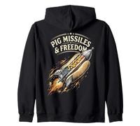 Pig Missiles Freedom Hot Dog Rocket Funny Usa Zip Hoodie