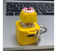 Pig Noise Making Sensory Keychain, New Rechargeable Anxiety Relief Toy with Glowing Light and Realistic Croak Sounds, Portable Stress Reducer for Adult Fidgeting 2 Packs