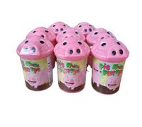 Pig Noise Putty - Pack of 6 - 8cm x 5.5cm Pot of Bright Green Putty - Kids Squishy Fun Christmas Stocking Filler Childs Party Bag Fidget Games