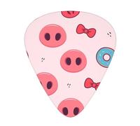 Pig Nose Donut Pattern 12 Pack Guitar Picks With 3 Thicknesses And Storage Box, Abs Plectrums For Electric Bass Guitar Players