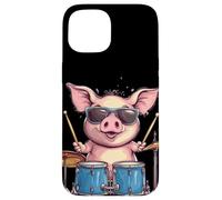 Pig on Drums Dropping the Ultimate Beat Costume Case for iPhone 15