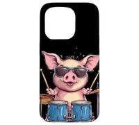 Pig on Drums Dropping the Ultimate Beat Costume Case for iPhone 15 Pro