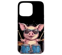 Pig on Drums Dropping the Ultimate Beat Costume Case for iPhone 15 Pro Max