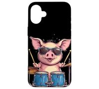 Pig on Drums Dropping the Ultimate Beat Costume Case for iPhone 16 Plus