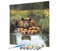 Pig Paint by Numbers for Adults, Animal Painting by Numbers for Adults Children Beginners on Canvas With Brushes & Acrylic Pigment for Home Wall Decor, Gifts for Women 36x48inch No Frame (Model-1422)