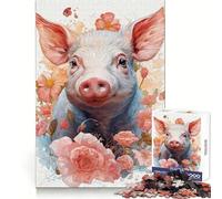 Pig Pastels 1000 Piece Jigsaw Puzzles for Teenagers Jigsaw Logic Train Toy Stress Relief Smooth Cut Memorable Gift (50x75cm)