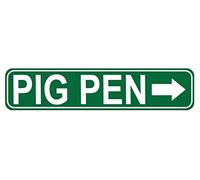 Pig Pen Street Sign, Quality Metal Sign, Pig Pen Sign Novelty Sign for Farm House Garage Wall Decor Tin Sign 16 x 4 Inch