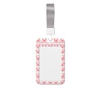 Pig Pink Cute Print Badge Holder with Lanyard, Hard Plastic Vertical Name ID Card Badge Holders