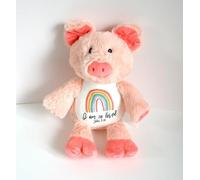 Pig Plush Toy With Christian Bible Verse Scripture John 3:16 Baptism Christening Easter Christmas God At My House