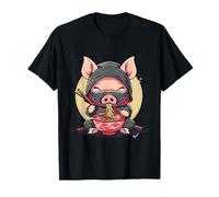 Pig Ramen Ninja Kawaii Anime Pig Noodle Art Japanese Noodles T-Shirt