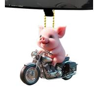 Pig Rearview Ornament - Charming Cabin Decor, Sweet Boar Pendant | Novelty Window Mirror Dangler, Christmas Acrylic Hanging Symbol, Whimsical Farm Creature Display Car Dashboard, Home Entryway Corner