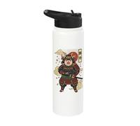 Pig Samurai Japanese Warrior Stainless Steel Insulated Water Bottle