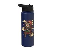 Pig Samurai Japanese Warrior Stainless Steel Insulated Water Bottle