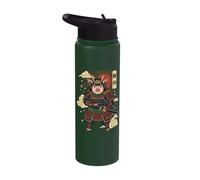 Pig Samurai Japanese Warrior Stainless Steel Insulated Water Bottle