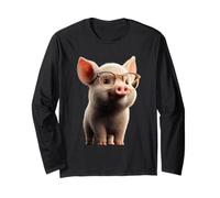 Pig Sow I Love Domestic Pigs Farm Little Cute Piggy Long Sleeve T-Shirt
