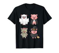 Pig Spooky Witch Boo Zombie Cute Pig Halloween Boys & Girls T-Shirt