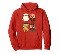 Pig Spooky Witch Boo Zombie Cute Pig Halloween Ghost Costume Pullover Hoodie