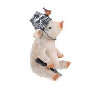 Pig Statue Ornament Cute Resin Figurine for Garden Decor Adornment for Outdoor Spaces Creative Pig Figurines for Home and Weather Resistant Garden Ornament