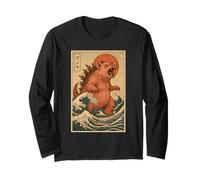 Pig The Great Wave off Kanagawa Long Sleeve T-Shirt
