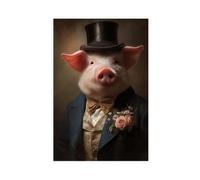Pig Vintage Portrait Victorian Animal Portrait Dressed Animal Prints Altered Art Print Renaissance AnimalA_hyper-realistic_digital_painting_of_an_anthropomorphic_pig_in-