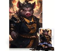 Pig Warrior with Golden Beads 1000 Piece Jigsaw Puzzle for Adults Smart Reason Toy Home Enjoy Sharp Edge Santa Wish Item (50x75cm)