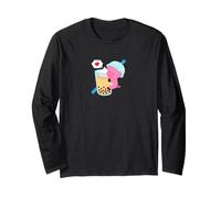 Pig with Yellow Bubble Tea Drink Long Sleeve T-Shirt