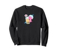 Pig with Yellow Bubble Tea Drink Sweatshirt