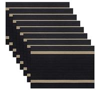 pigchcy Luxury Elegant Placemats, Placemats Set of 8 Non-Slip Washable Table Mats for Home/Dining Room Decoration (Black)