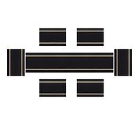 pigchcy Luxury Placemats and Table runner Set, Stylish Durable Placemats Set of 6 for Home Wedding Hotel Decoration (Black)