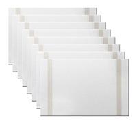 pigchcy Placemats Set of 8, Luxury Elegant Placemats Non-Slip Washable Table Mats for Home/Dining Room Decoration (White)