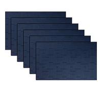 PIGCHCY Placemats,Washable Durable Durable Woven Vinyl Placemats for Dining Table,Heat Resistant Plastic Placemats Set of 6 (18 x 12 inches,Midnight Blue)