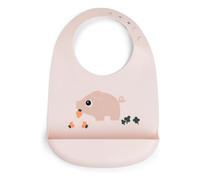 Done by Deer Silicone Bib - Adjustable with Two Buttons at the Neck - Bib with Collection Pocket - Made of Food-Grade Silicone, Free from BPA and Other Harmful Substances, Pigee Pink, 27 x 19 x 4 cm.