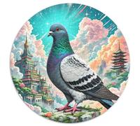 Pigeon 1000 Pieces Jigsaw Puzzles Unique Challenge Games Creative Animal Round Jigsaw Puzzle Color Challenge for Adults And Kids 1000pcs (67.5x67.5cm)