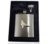 Pigeon 2.8x2.3cm ft117 6oz Captive Top Stainless Steel Hip Flask boxed with funnel POSTED BY US GIFTS FOR ALL 2016 FROM DERBYSHIRE UK …