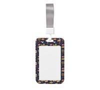 Pigeon and Food Print Badge Holder, ID Badge Holder with Lanyard, Hard Plastic Vertical Name Tag ID Card Badges Holders
