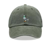 Pigeon Baseball Cap Vintage Washed Unisex Dad Hat Adjustable Olive