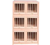 Pigeon Cage 2/3 Door Professional Racing, Stackable Portable Bird Aviary, Pine Frame Breeding Cage With Partitions, Farm Pigeon Nest Box, Easy To Install(23.6inches*3)