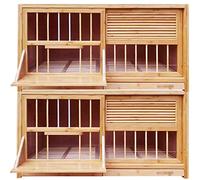 Pigeon Cage Avoid Light Shutters, Bamboo Pull-out Tray Bird Carrier, Homing Racing Pigeon Nest Box, Easy To Install(Brown*2)
