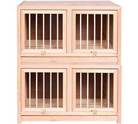 Pigeon Cage Pull-out Manure Tray Bird Aviary, Carrier Racing Pigeon Coop, Solid Wood Sturdy, Easy To Install, Multiple Size Options(Natural*2,60 * 30 * 35cm)