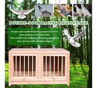 Pigeon Cage Pull-out Manure Tray Easy To Clean Breeding Box Flip-up Double Door Stackable Wooden Bird Cage(23.6IN*1)
