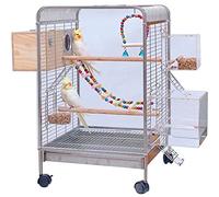 Pigeon Cage Small Stainless Steel, Transparent PC Board Bird Aviary, Luxury Viewing Pigeon Nest Box, Move Easy To Assemble(Silver)