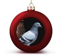 Pigeon Christmas Ball Ornaments 2.4 Inch Shatterproof Hanging Xmas Balls for Christmas Tree Decoration Red Christmas Tree Balls for Holiday Wedding Party 1PCS