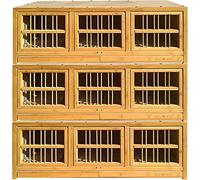 Pigeon Coop Pair Breeding, Bamboo Sturdy Bird Cage, Easy To Clean Pull-out Manure Tray Bird Aviary, Easy To Install(Brown*3)