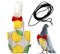 Pigeon Diaper Harness and Bird Leash (L-Yellow Lemon)