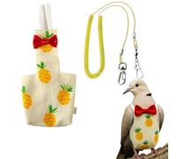 Pigeon Diaper Harness and Bird Leash Set, Birds Diapers for Pigeons and Stretch Leash Pigeon Harnesses, Diapers for Birds Cockatiel Parrot Parakeet, Macaw Harness and Leashes, Pigeon Pants (M-Yellow)