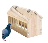 Pigeon Feeder - Rustic Wooden Poultry Feeder, Farm-Friendly Feeding System | Large Capacity Food Trough with House Design and High Volume Bin for Ducks, Ducklings, Chickens, and Pigeons, Minimizing