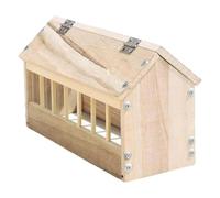 Pigeon Feeder, Wooden Food Dispenser, 15.75x5.12in House Design Trough, Large Capacity, Less Waste Poultry Feeder for Chicken Duck Duckling, Feeding Station, Outdoor Use