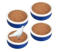 Pigeon Food Bowl - Pigeons Egg Container, Breeding and Hatching Boxes | 4pcs Plastiic Pigeon Nest with Mats, Portable Blue and White Bird Nesting Bowl for Pigeons Doves, 8.66x8.66x1.97 Inches