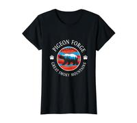 Pigeon Forge Tennessee Bear and Forest Vintage Outdoors Value Graphic T-Shirt, Women, Black, M