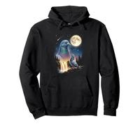 Pigeon Howling to The Moon Meme Funny 90's Pigeon Bird Pullover Hoodie